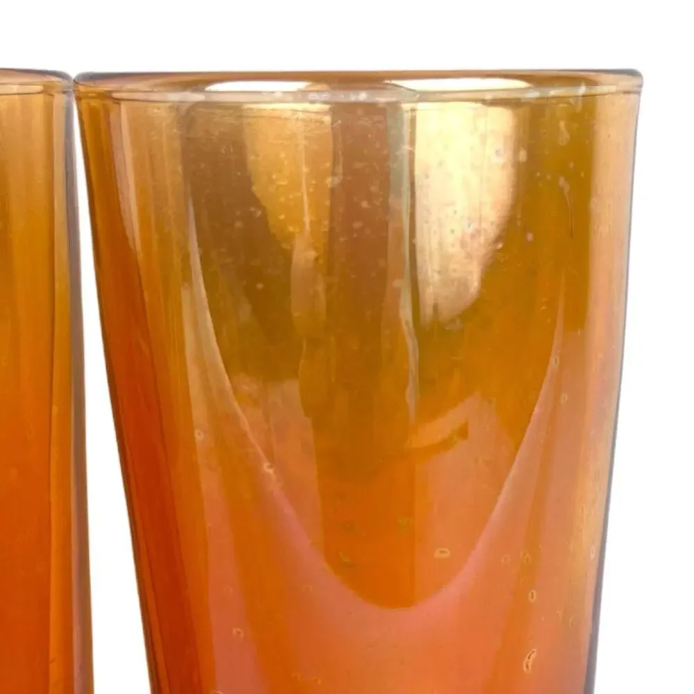 Vintage‎ Marigold Iredescent Carnival Drinking Glasses 5